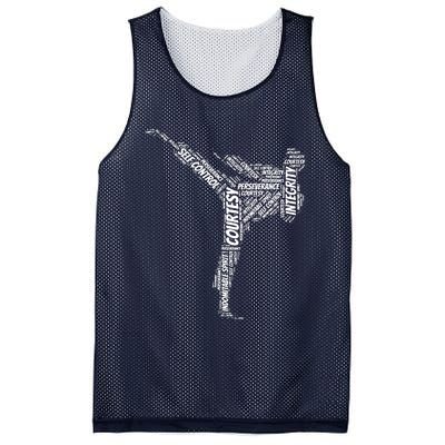 Taekwondo Fighter 5 Tenets Of TKD Martial Arts Mesh Reversible Basketball Jersey Tank