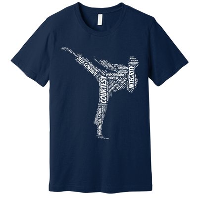 Taekwondo Fighter 5 Tenets Of TKD Martial Arts Premium T-Shirt