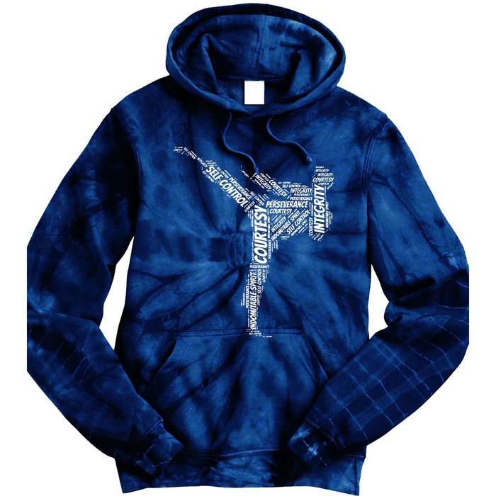 Taekwondo Fighter 5 Tenets Of TKD Martial Arts Tie Dye Hoodie