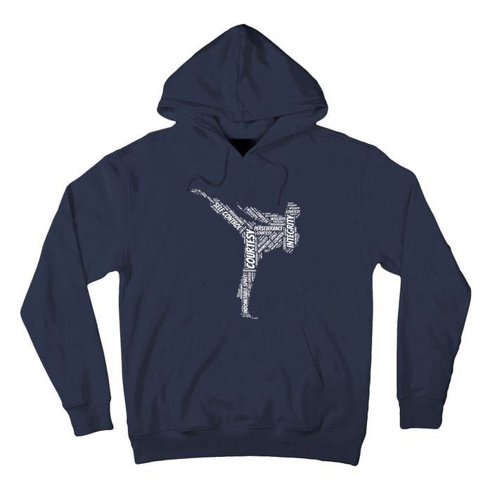 Taekwondo Fighter 5 Tenets Of TKD Martial Arts Tall Hoodie