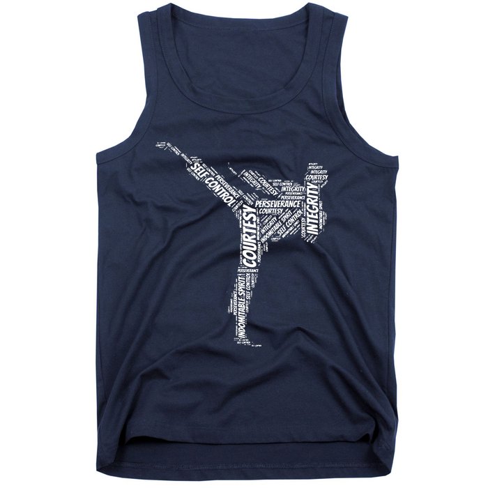 Taekwondo Fighter 5 Tenets Of TKD Martial Arts Tank Top