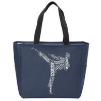 Taekwondo Fighter 5 Tenets Of TKD Martial Arts Zip Tote Bag