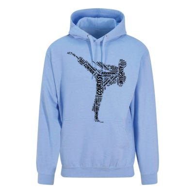 Taekwondo Fighter 5 Tenets Of TKD Martial Arts Unisex Surf Hoodie