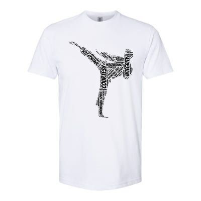 Taekwondo Fighter 5 Tenets Of TKD Martial Arts Softstyle CVC T-Shirt