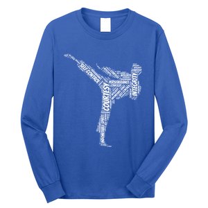 Taekwondo Fighter 5 Tenets Of Tkd Martial Arts Gift Long Sleeve Shirt