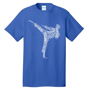 Taekwondo Fighter 5 Tenets Of Tkd Martial Arts Gift Tall T-Shirt