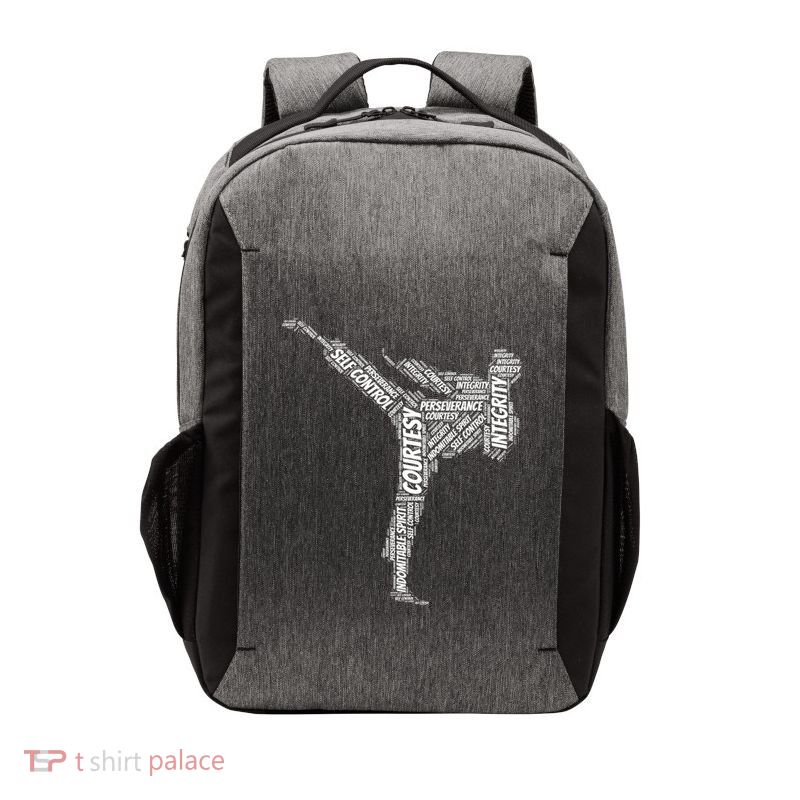 Taekwondo Fighter 5 Tenets Of Tkd Martial Arts Gift Vector Backpack