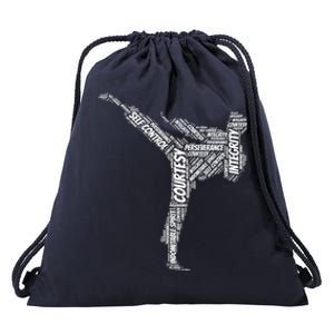 Taekwondo Fighter 5 Tenets Of Tkd Martial Arts Gift Drawstring Bag