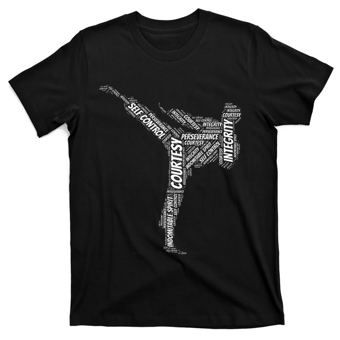 Taekwondo Fighter 5 Tenets Of Tkd Martial Arts T-Shirt