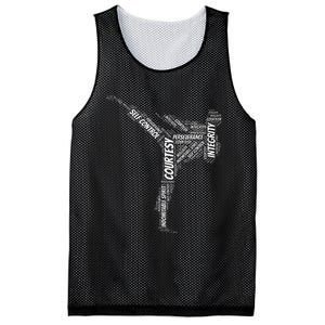 Taekwondo Fighter 5 Tenets Of Tkd Martial Arts Mesh Reversible Basketball Jersey Tank