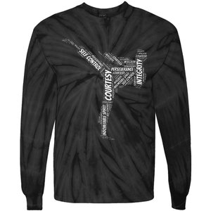 Taekwondo Fighter 5 Tenets Of Tkd Martial Arts Tie-Dye Long Sleeve Shirt