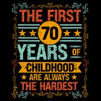 The First 70 Years Old 70th Of Childhood Birthday Funny Joke 16 in Basic Backpack