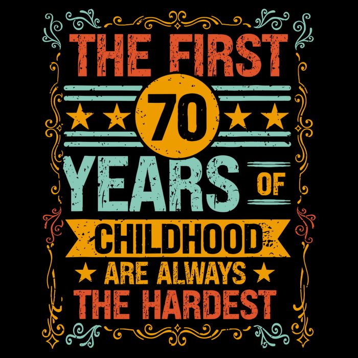 The First 70 Years Old 70th Of Childhood Birthday Funny Joke 16 in Basic Backpack