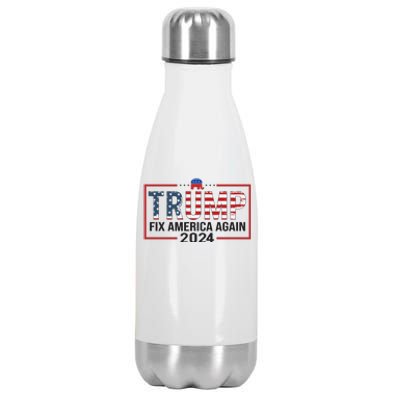 Trump Fix America Again 2024 Stainless Steel Insulated Water Bottle