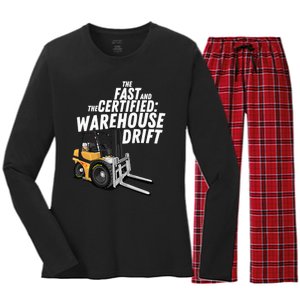 The Fast And The Certified Warehouse Drift Forklift Operator  Women's Long Sleeve Flannel Pajama Set 