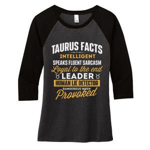 Taurus Facts Astrology Astrologer Horoscope Zodiac Sign Women's Tri-Blend 3/4-Sleeve Raglan Shirt