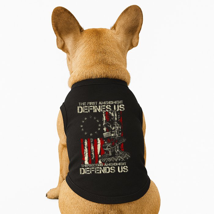 The First Amendment Defines Us American Flag Doggie Tank
