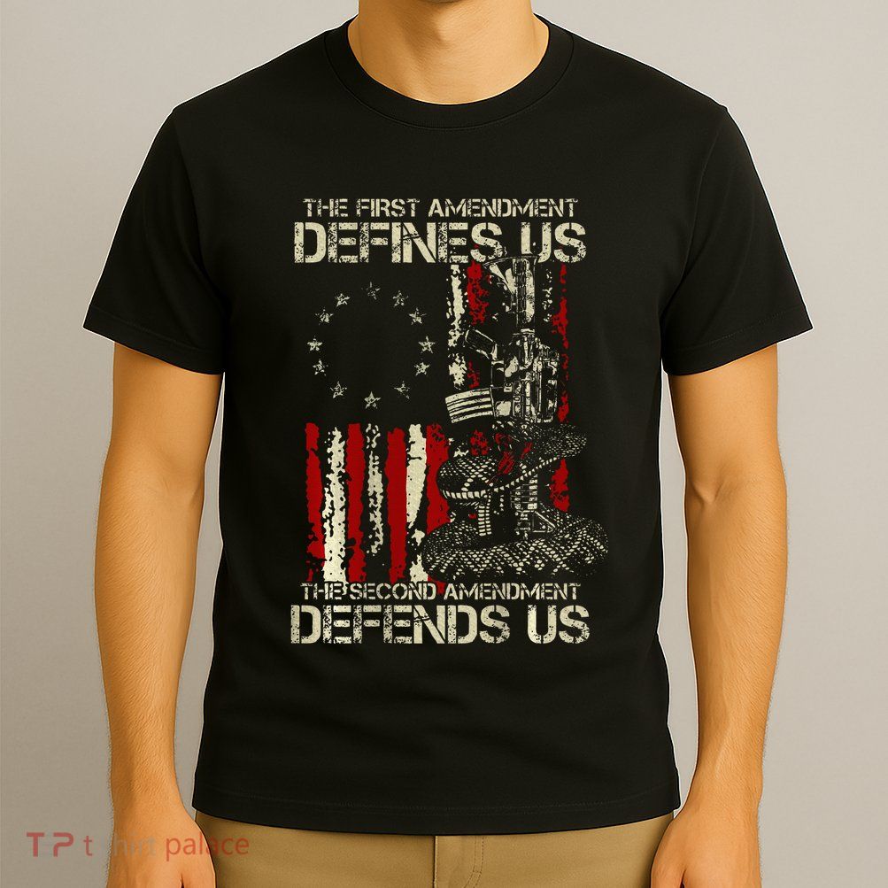 The First Amendment Defines Us American Flag T-Shirt