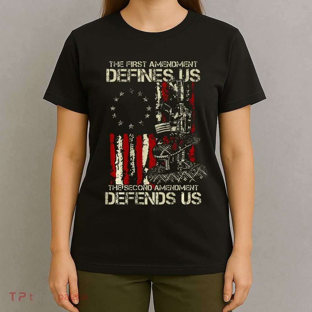 The First Amendment Defines Us American Flag T-Shirt