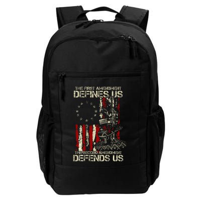 The First Amendment Defines Us American Flag Backpack