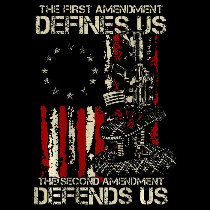 The First Amendment Defines Us American Flag 16 in Basic Backpack