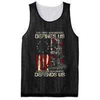 The First Amendment Defines Us American Flag Mesh Reversible Basketball Jersey Tank