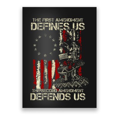 The First Amendment Defines Us American Flag Poster