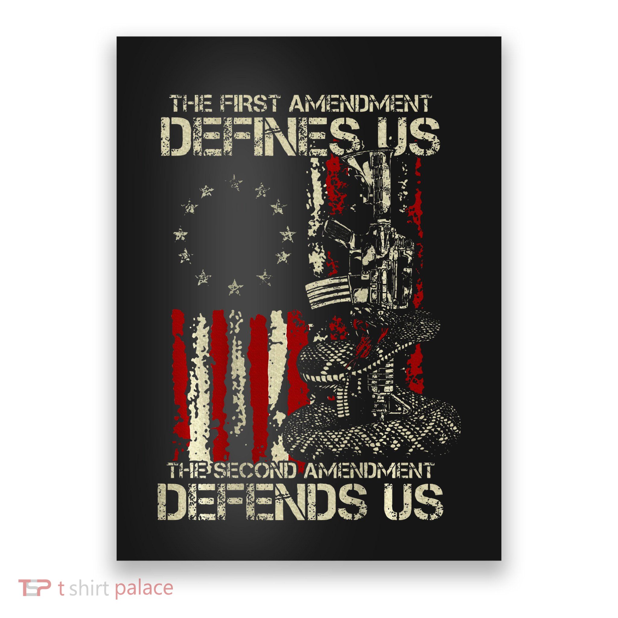 The First Amendment Defines Us American Flag Poster