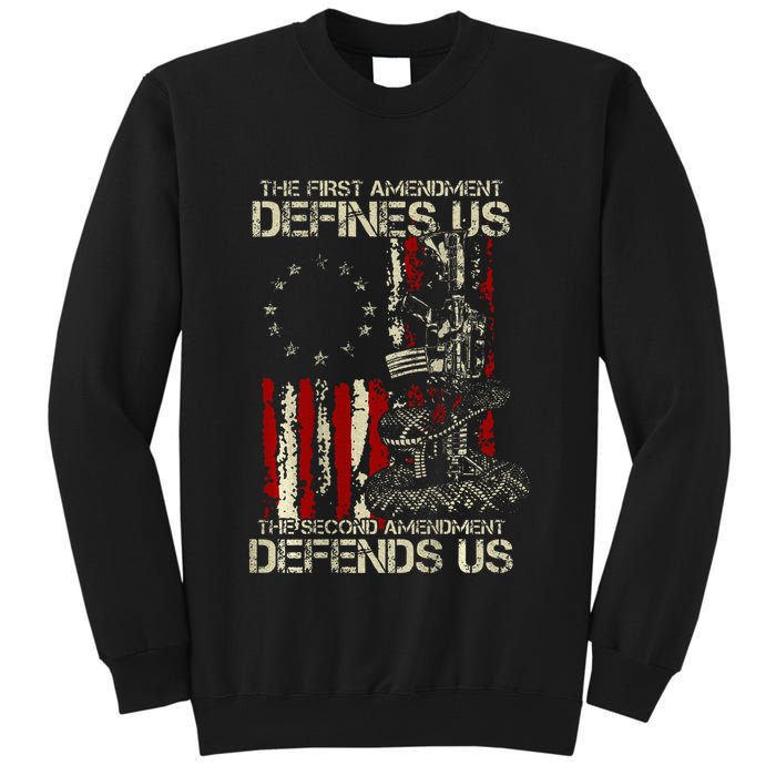 The First Amendment Defines Us American Flag Tall Sweatshirt