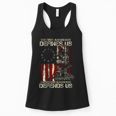 The First Amendment Defines Us American Flag Womens Tank Top