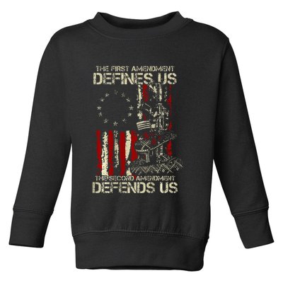 The First Amendment Defines Us American Flag Toddler Sweatshirt