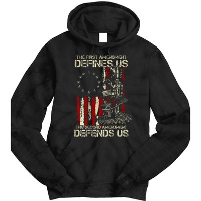 The First Amendment Defines Us American Flag Tie Dye Hoodie
