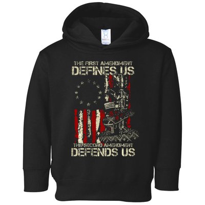 The First Amendment Defines Us American Flag Toddler Hoodie