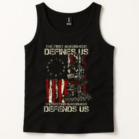 The First Amendment Defines Us American Flag Tank Top