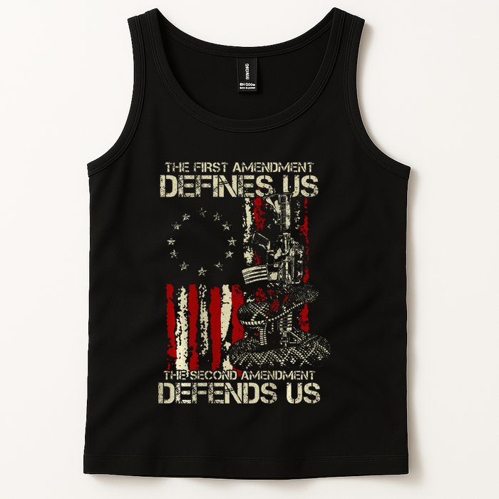 The First Amendment Defines Us American Flag Tank Top