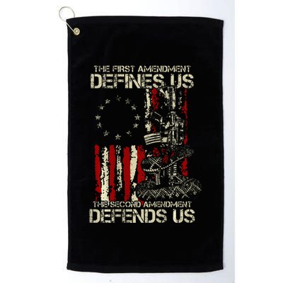 The First Amendment Defines Us American Flag Golf Towel