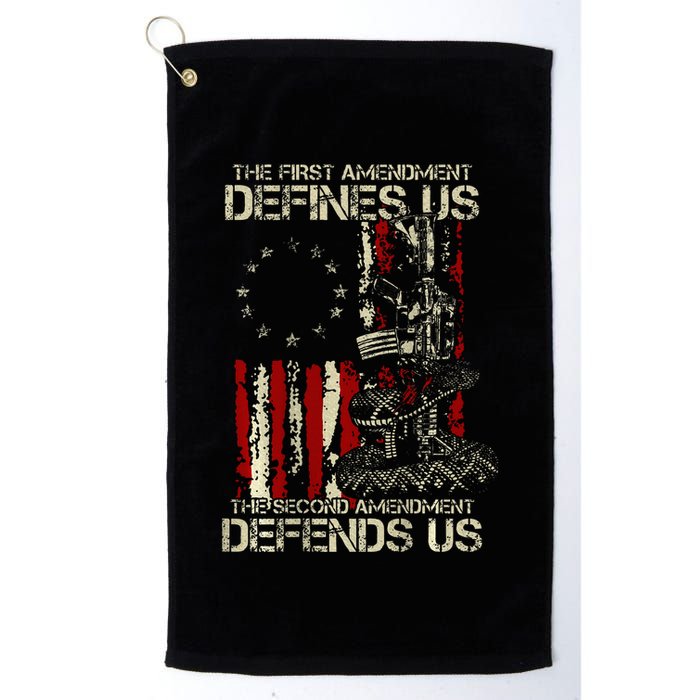 The First Amendment Defines Us American Flag Golf Towel
