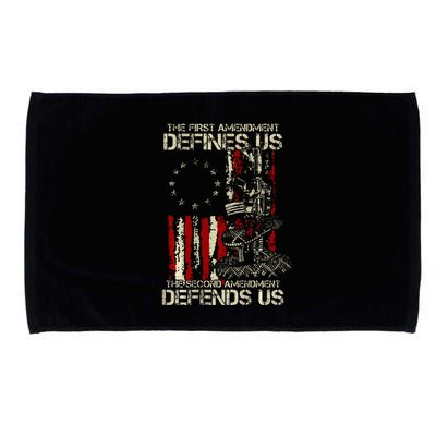 The First Amendment Defines Us American Flag Microfiber Hand Towel