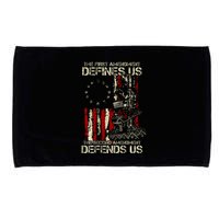The First Amendment Defines Us American Flag Microfiber Hand Towel