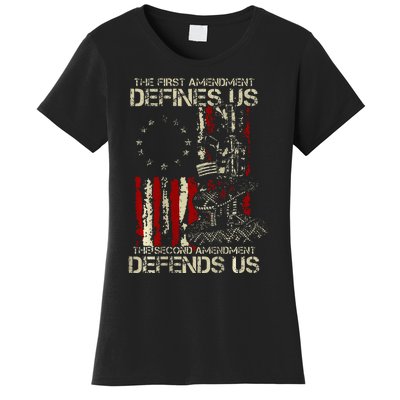 The First Amendment Defines Us American Flag Women's T-Shirt