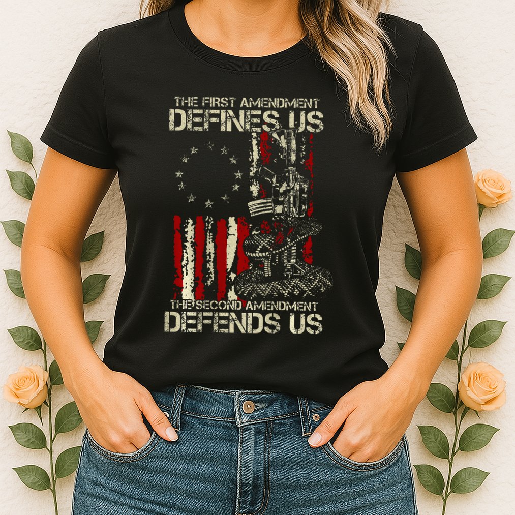 The First Amendment Defines Us American Flag Womens T-Shirt