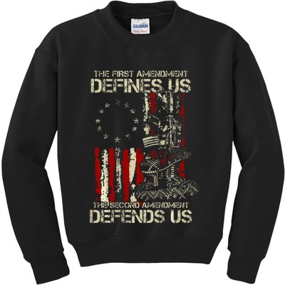 The First Amendment Defines Us American Flag Kids Sweatshirt