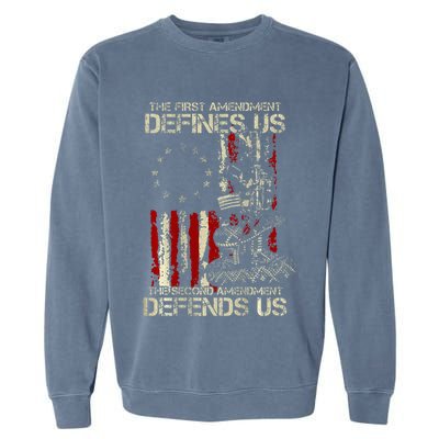 The First Amendment Defines Us American Flag Garment-Dyed Sweatshirt