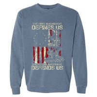The First Amendment Defines Us American Flag Garment-Dyed Sweatshirt