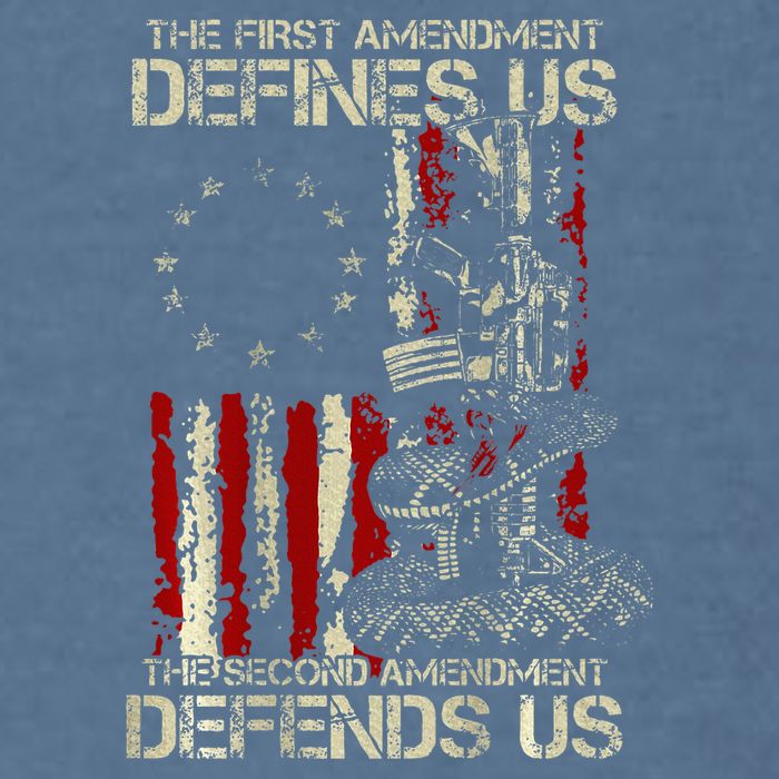 The First Amendment Defines Us American Flag Garment-Dyed Sweatshirt