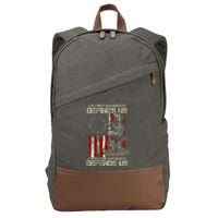 The First Amendment Defines Us American Flag Cotton Canvas Backpack