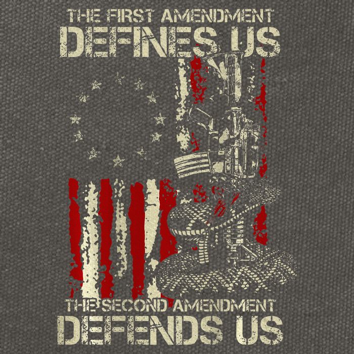 The First Amendment Defines Us American Flag Cotton Canvas Backpack