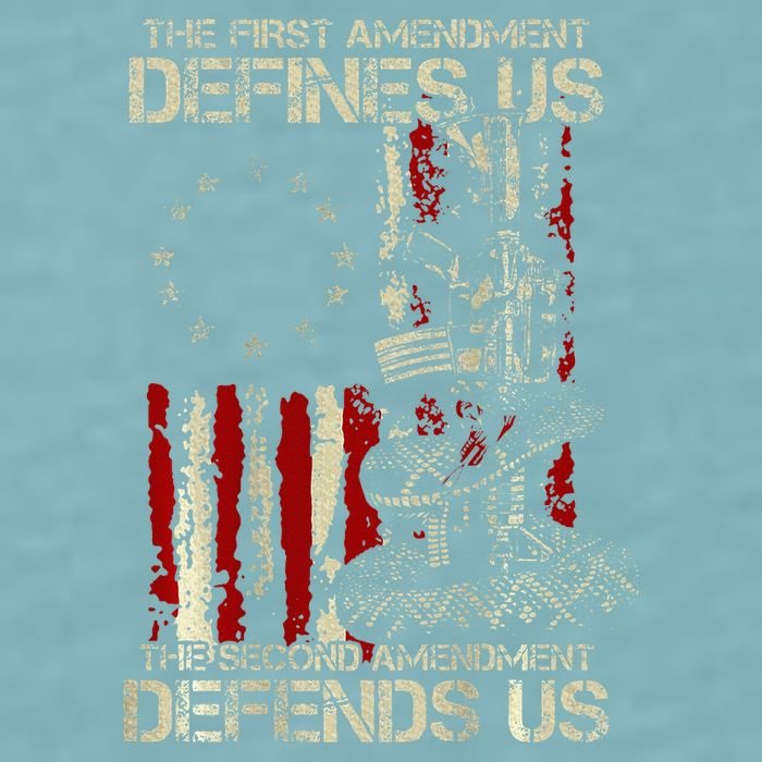 The First Amendment Defines Us American Flag Sueded Cloud Jersey T-Shirt