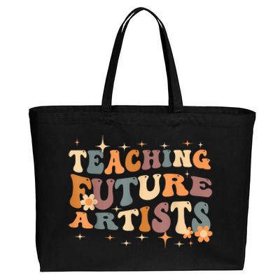 Teaching Future Artists Retro Teacher Students Cotton Canvas Jumbo Tote