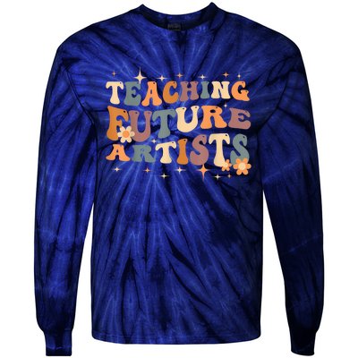 Teaching Future Artists Retro Teacher Students Tie-Dye Long Sleeve Shirt